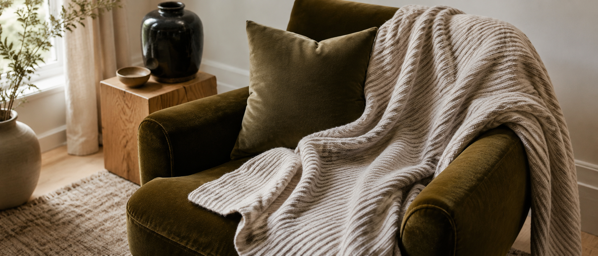 Soft cushions styled in a comfortable living space