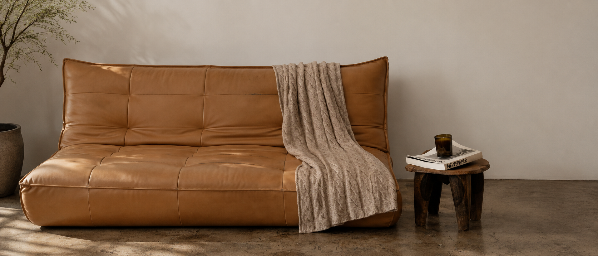 Throw blanket styled in a comfortable living space