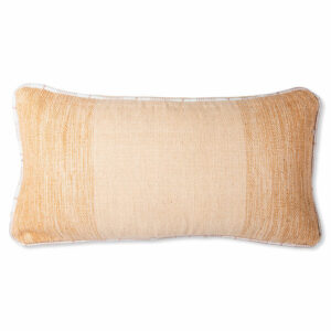 Hand woven wool lumbar pillow - Natural